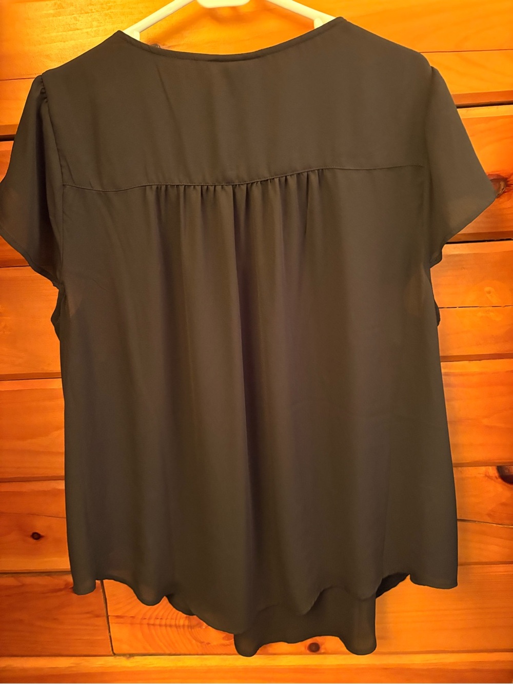 torrid Black V-Neck Flutter Sleeve Top - Picture 3 of 6